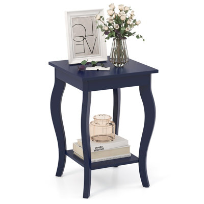 COSTWAY Square End Table with Elegant Curved Legs