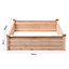 Costway Square Outdoor Raised Garden Bed Wooden Elevated Planter Box Open-Ended Base