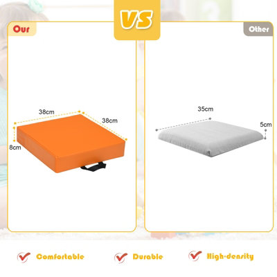 Costway Square Soft Kids Floor Cushion Waterproof Kids Cushion w/ Ergonomic Handle - 3