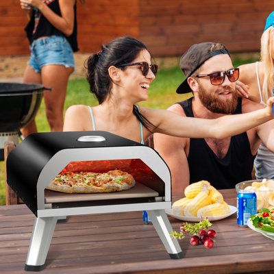 Costway Stainless Steel Pizza Maker Backyard 4kW Foldable Pizza Oven Outdoor Cooking - 9