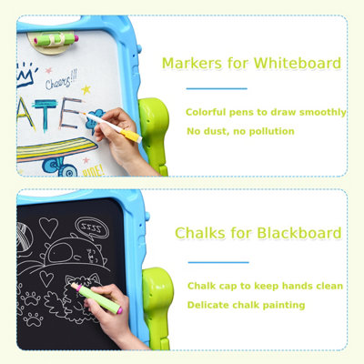 Costway Standing Kids Drawing Board Double Sided Easel w/Storage ...