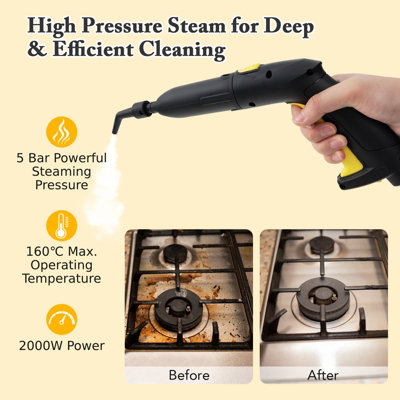 Costway Steam Cleaner 1.8L Water Tank Steamer 2000W Steam Cleaning Machine - 6