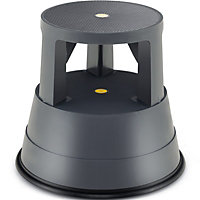 Costway Step Stool Roller Stool with Casters & Non-slip Rubber Band 150kg Large Capacity