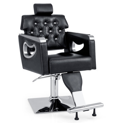 Costway Styling Salon Barber Chair Swivel Hairdressing Chair 6-Level Adjustable Headrest