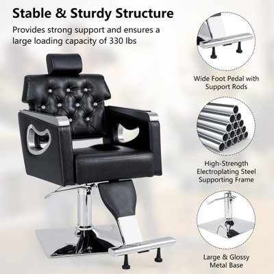 Costway Styling Salon Barber Chair Swivel Hairdressing Chair 6-Level ...
