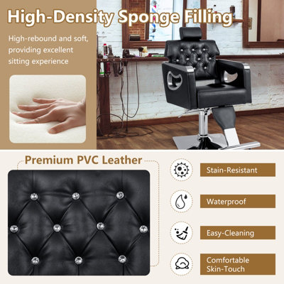 Costway Styling Salon Barber Chair Swivel Hairdressing Chair 6-Level ...