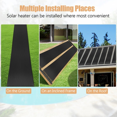 Costway Swimming Pool Heating System 300 x 75 cm Solar Collector Panels - 5