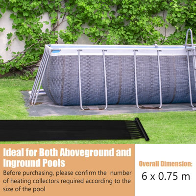 Costway Swimming Pool Heating System 600 x 75 cm Solar Collector Panels