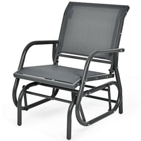 Costway Swing Glider Chair Outdoor Single Rocking Chair Patio Chair Garden