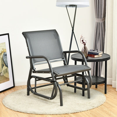 Costway Swing Glider Chair Outdoor Single Rocking Chair Patio Chair Garden - 3