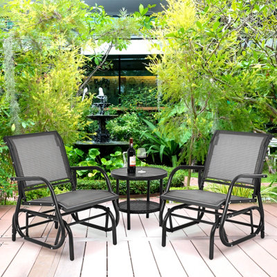 Costway Swing Glider Chair Outdoor Single Rocking Chair Patio Chair Garden - 4