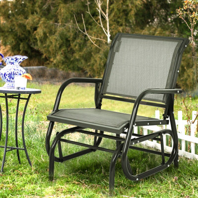 Costway Swing Glider Chair Outdoor Single Rocking Chair Patio Chair Garden - 5