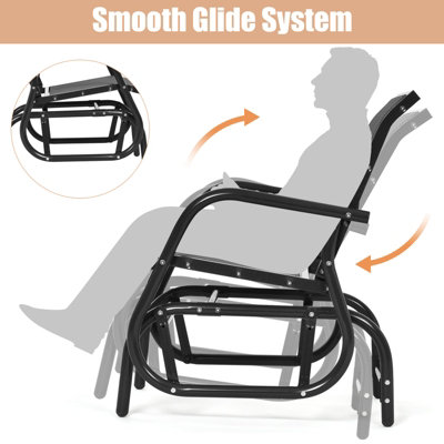 Costway Swing Glider Chair Outdoor Single Rocking Chair Patio Chair Garden - 7