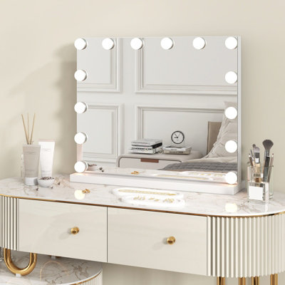 Costway Tabletop Vanity Mirror with Lights Hollywood Makeup Mirror 