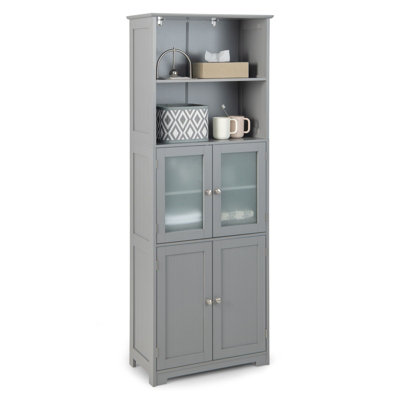 Costway Tall Bathroom Storage Cabinet Kitchen Pantry Cupboard w/ 2 ...