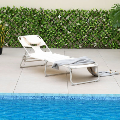Costway Tanning Chair Folding Beach Lounger Outdoor Patio Chaise Lounge Chair - 3