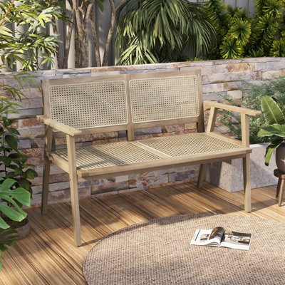 Garden Bench Rattan Garden Furniture Love Seat Seater Woven Garden - Main Image