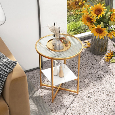 Tempered glass deals end table