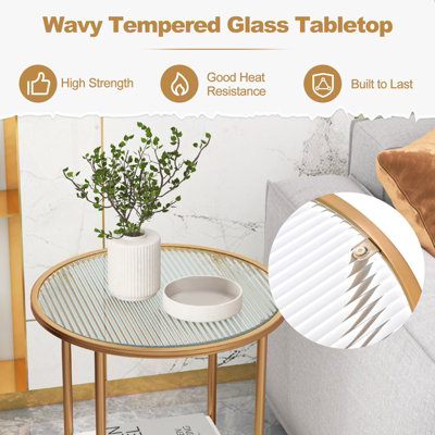 Wavy glass deals coffee table