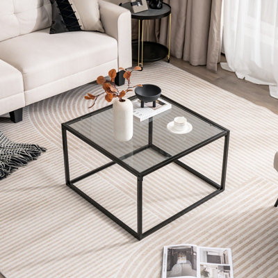 Costway tempered store glass coffee table