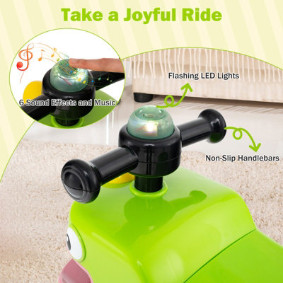 COSTWAY Toddler Ride on Toy Sit to Stand Riding Racer W/ Seat Storage Green
