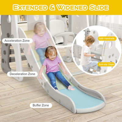 Costway Toddler Slide and Swing Set Indoor Kids Climber Basketball Football Golf Playset - 5