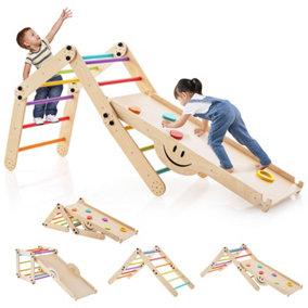 Costway Toddlers Montessori Climbing Set Foldable Wooden DIY Climbing Ladder