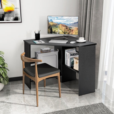 Costway Triangular Corner Desk Home Office Computer Desk Laptop Workstation