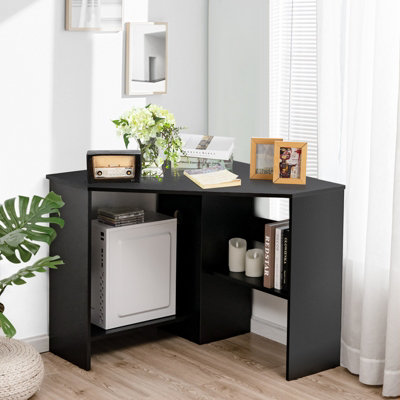 Costway Triangular Corner Desk Home Office Computer Desk Laptop Workstation