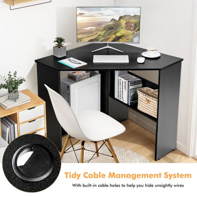 Costway Triangular Corner Desk Home Office Computer Desk Laptop Workstation
