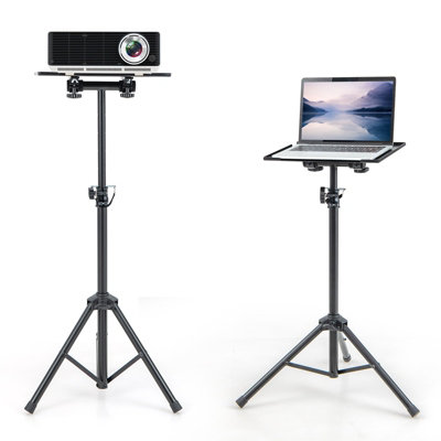 Costway Tripod Projector Stand Laptop Projector Tripod Stand w/ Adjustable Height Tray