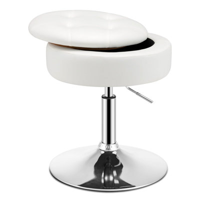 Adjustable vanity deals stool with wheels