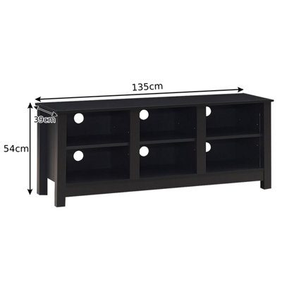 Multigot TV Stand For TVs Up To 40"/55", Wooden TV Console Table With 4/6 Storage Compartments, 3-Tier Media Console Unit Entertainment Centre For Living Room (White, 4 Cubes-90 X 39 X 33cm - View #12