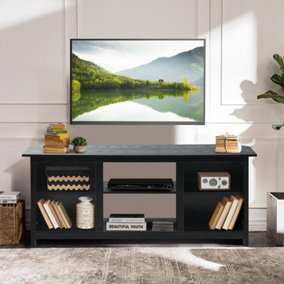 Costway TV Stand for TVs up to 65 Inches Wooden Modern TV Console Table W/6 Open Storage