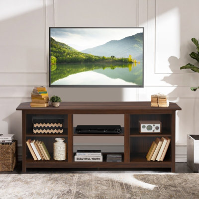 Costway TV Stand for TVs up to 65 Inches Wooden Modern TV Console Table ...