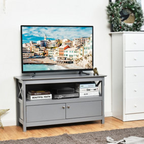 Costway TV Stand TVs up to 50 Inches Media Console Cabinet Entertainment Center 2 Doors