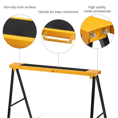 Costway Twin Pack Folding Saw Horse Heavy Duty Sawhorses Compact Power Tools Workhorse - 5