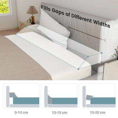 Costway Twin Size Bed Wedge Pillow Bolster Trapezoidal Pillow Gap Filler - 5