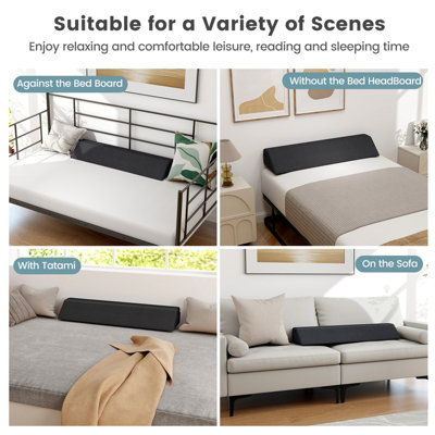 Costway Twin Size Bed Wedge Pillow Bolster Trapezoidal Pillow Gap Filler - 7