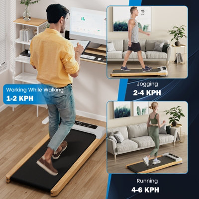 COSTWAY Under Desk Treadmill Walking Pad w/ 7-Layer Running Belt Jogging Machine