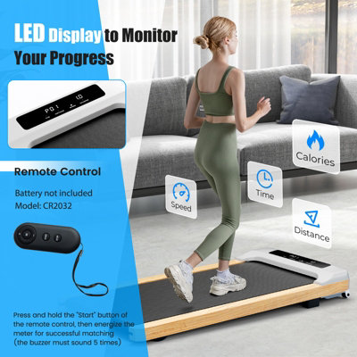 COSTWAY Under Desk Treadmill Walking Pad w/ 7-Layer Running Belt Jogging Machine