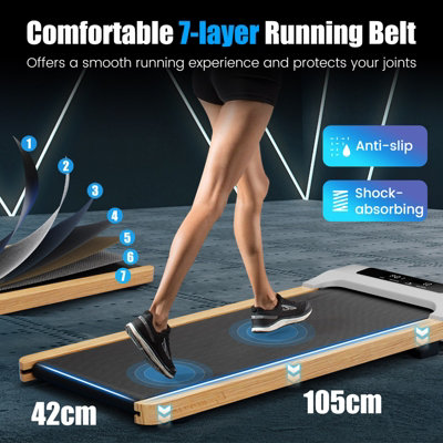 COSTWAY Under Desk Treadmill Walking Pad w/ 7-Layer Running Belt Jogging Machine
