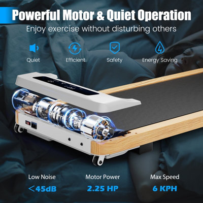 COSTWAY Under Desk Treadmill Walking Pad w/ 7-Layer Running Belt Jogging Machine