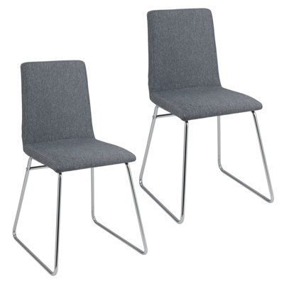 COSTWAY Upholstered Dining Chairs Set of 2 Kitchen Dinner Chairs with Foldable Backrest