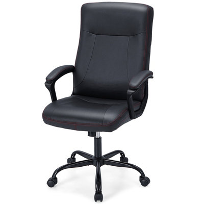 Costway Upholstered Executive Office Chair Ergonomic Computer Desk Chair Swivel Task Chair