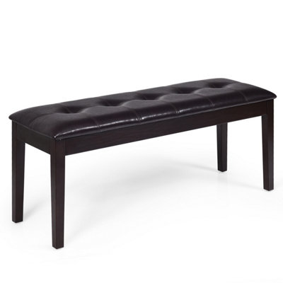 Faux leather deals tufted bench