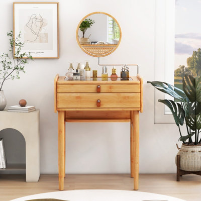 Makeup vanity with on sale storage drawers