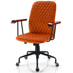 Costway Velvet Adjustable Swivel Chair Mid-Back for Home Office Computer Leisure Chair