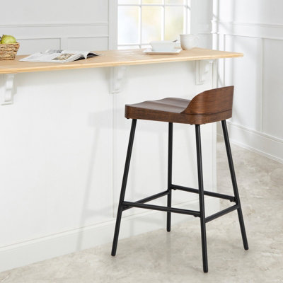 Low back wood sales counter stool