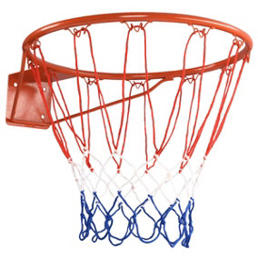 Costway Wall Mounted Basketball Hoop Full Size Replacement Basketball Rim w/ Net 46cm